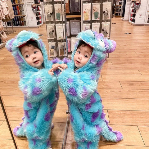 Image of Cute Animal Baby Jumpsuit With Hooded Zipper