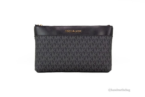 Image of Michael Kors Maisie Large Black Pebbled Leather 3-in-1 Multifunctional Crossbody Clutch Tote Bag