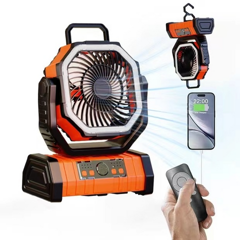 Image of Outdoor Household Power Bank LED Light Camping Fan