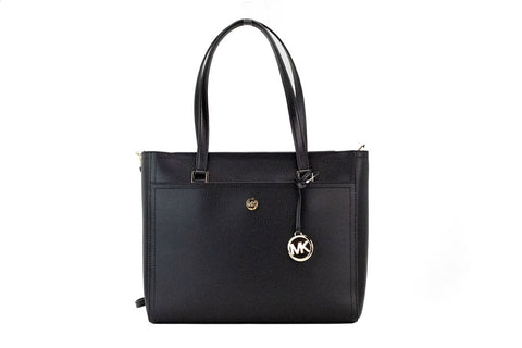 Image of Michael Kors Maisie Large Black Pebbled Leather 3-in-1 Multifunctional Crossbody Clutch Tote Bag
