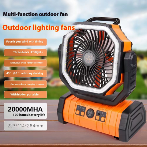 Image of Outdoor Household Power Bank LED Light Camping Fan
