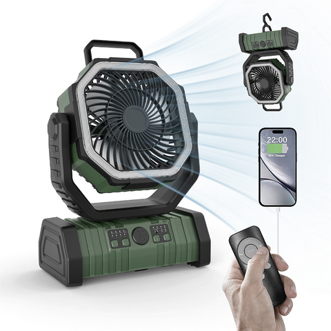 Image of Outdoor Household Power Bank LED Light Camping Fan