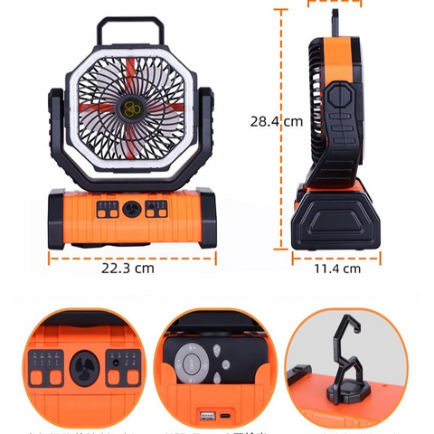 Image of Outdoor Household Power Bank LED Light Camping Fan