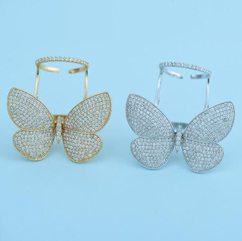 Image of Crystal Stones Made Butterfly Ring