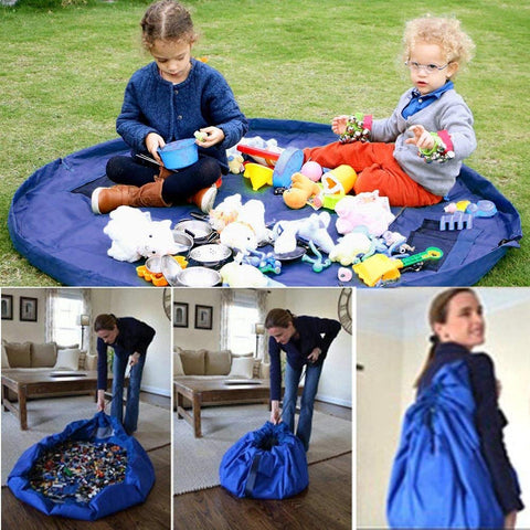 Image of Portable Kids Toy Storage Bag and Play Mat Lego