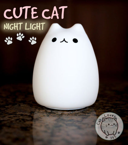 Image of Cute Color Changing Cat Touch Lamp