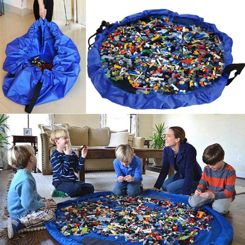 Image of Portable Kids Toy Storage Bag and Play Mat Lego