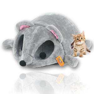 Mouse Cat House Bed With Removable Cushion & Waterproof Bottom