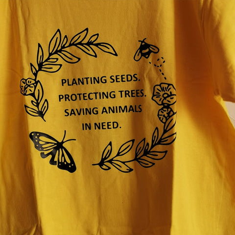 Image of Planting Seeds Protecting Trees Saving Animals Slogan Tshirt