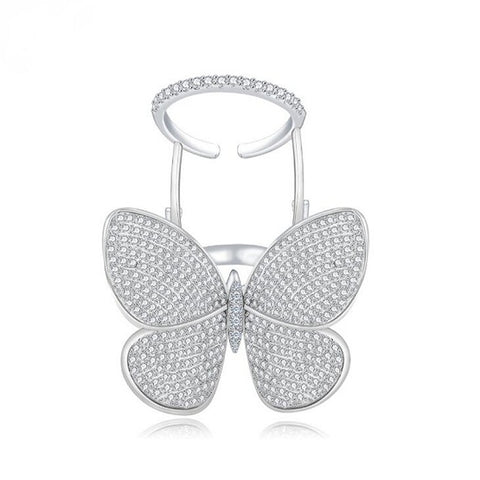 Image of Crystal Stones Made Butterfly Ring