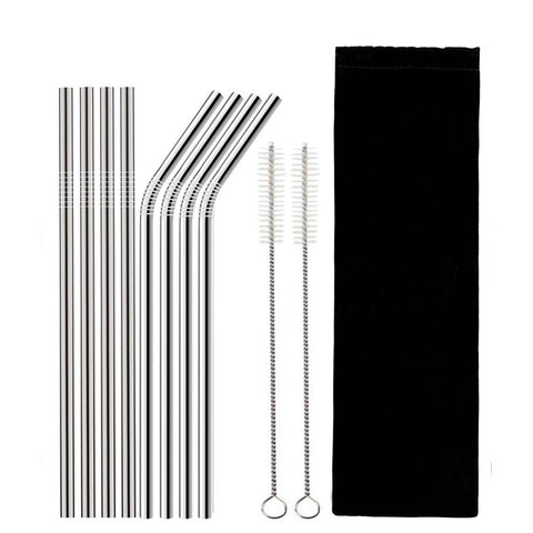 Image of 4Pcs Stainless Steel Reusable Drinking Straws