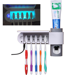 UV Light Toothbrush Holder and Toothpaste Dispenser