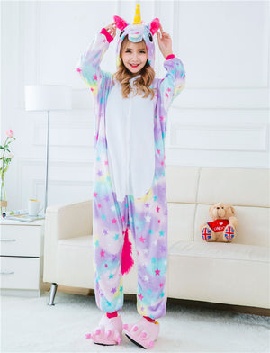 MAGICAL STARRY PURPLE & RAINBOW COLOR UNICORN ONESIE