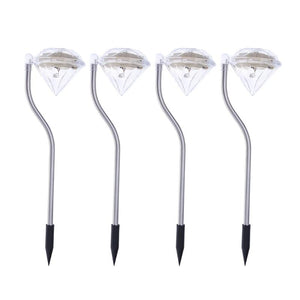 4PCS DIAMOND SOLAR GARDEN LIGHTS