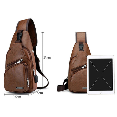 Image of Men's USB Charging Chest Bag