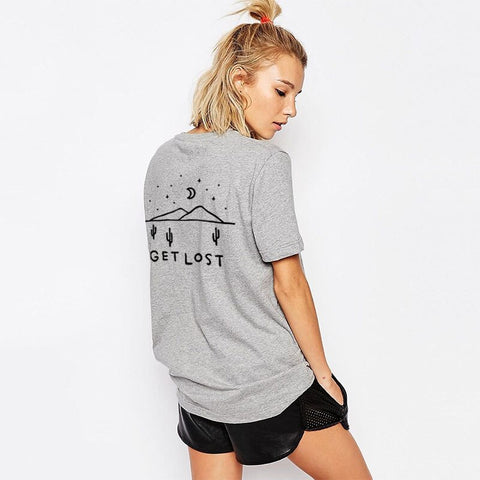 Image of Get lost Fashion Desert Cactus Print Tshirt