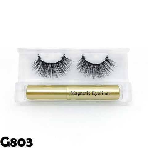 5 magnetic eyelashes, liquid eyeliner and tweezers set