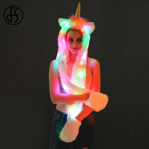 LED Unicorn Fur Hat