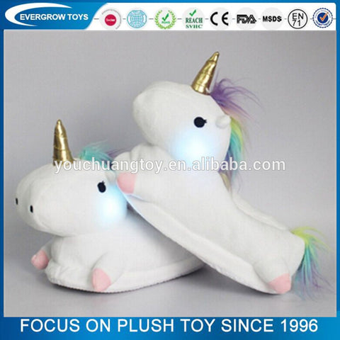 Image of UNICORN PLUSH SLIPPERS