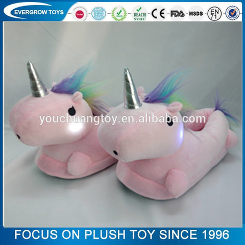 Image of UNICORN PLUSH SLIPPERS