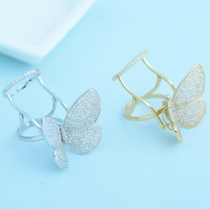 Crystal Stones Made Butterfly Ring