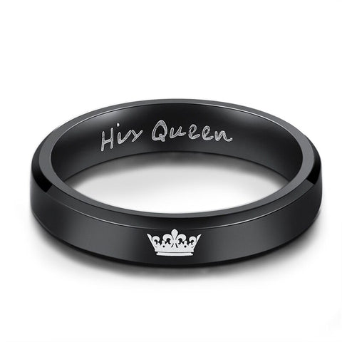 Her King His Queen Couple Rings Gold Crown Rings