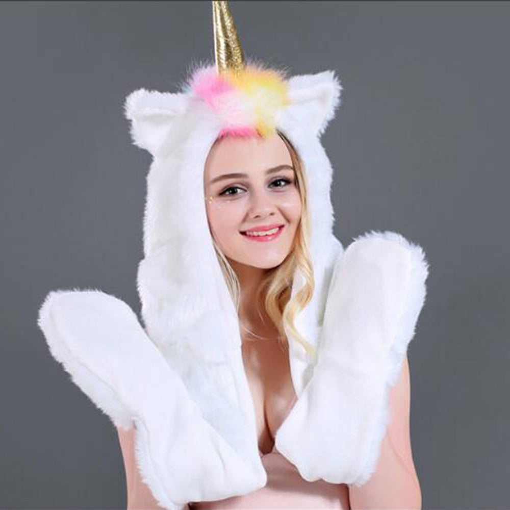 LED Unicorn Fur Hat