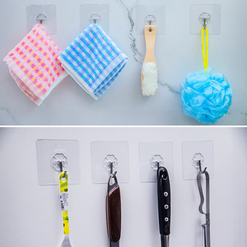 (8 Pack) Transparent Super Suction Wall Hooks