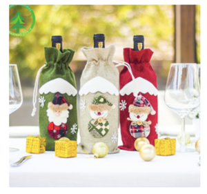 Santa Claus Wine Bottle Cover Merry Christmas Decorations for Home