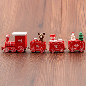 New Christmas Train Painted Wood Christmas Decoration