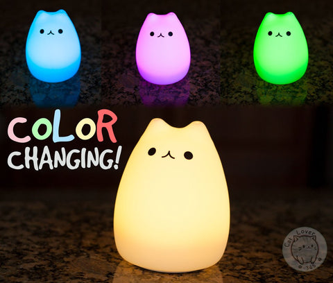 Image of Cute Color Changing Cat Touch Lamp
