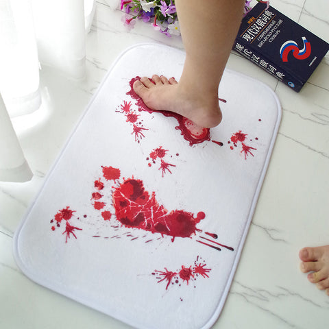 Image of Anti-Slip Bloody Footprints Bath Mat