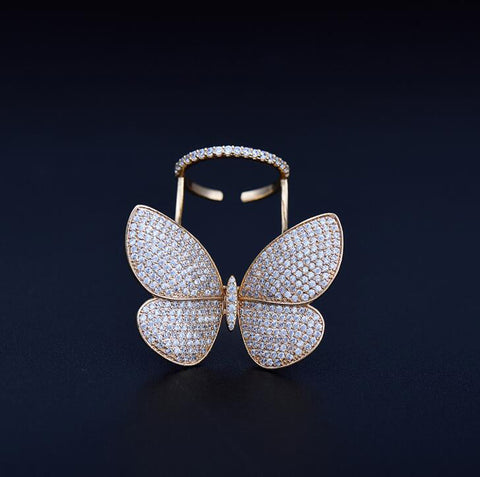 Image of Crystal Stones Made Butterfly Ring