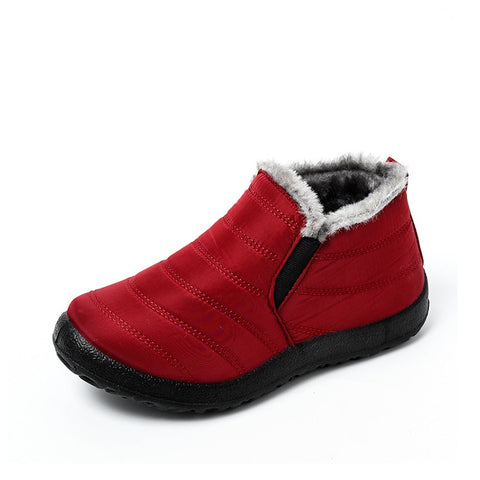 Image of Winter Female Slip On Flat Casual Shoes Waterproof