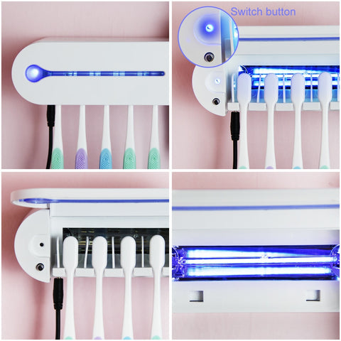 UV Light Toothbrush Holder and Toothpaste Dispenser