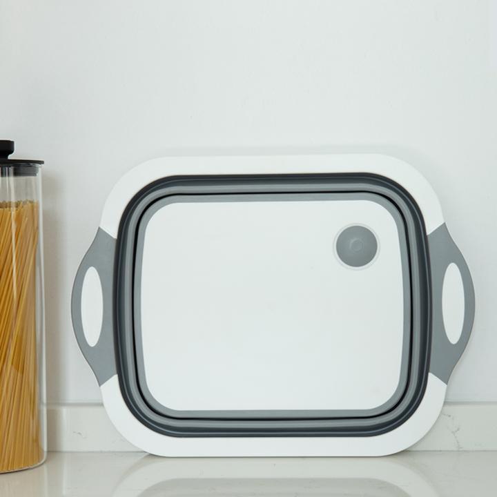 Collapsible Dish Tub&Cutting Board With Draining Plug
