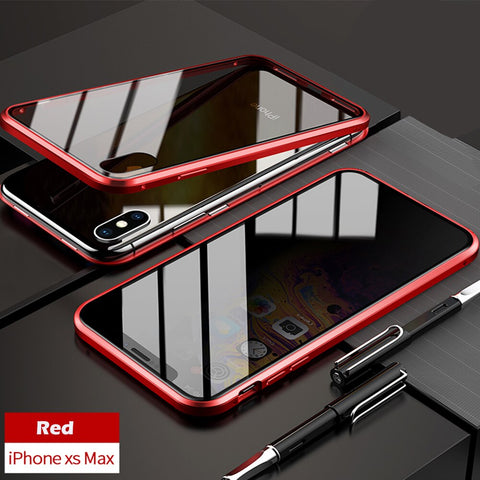 Anti-peep Magnetic Adsorption Metal Phone Case For iPhone