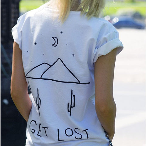 Image of Get lost Fashion Desert Cactus Print Tshirt