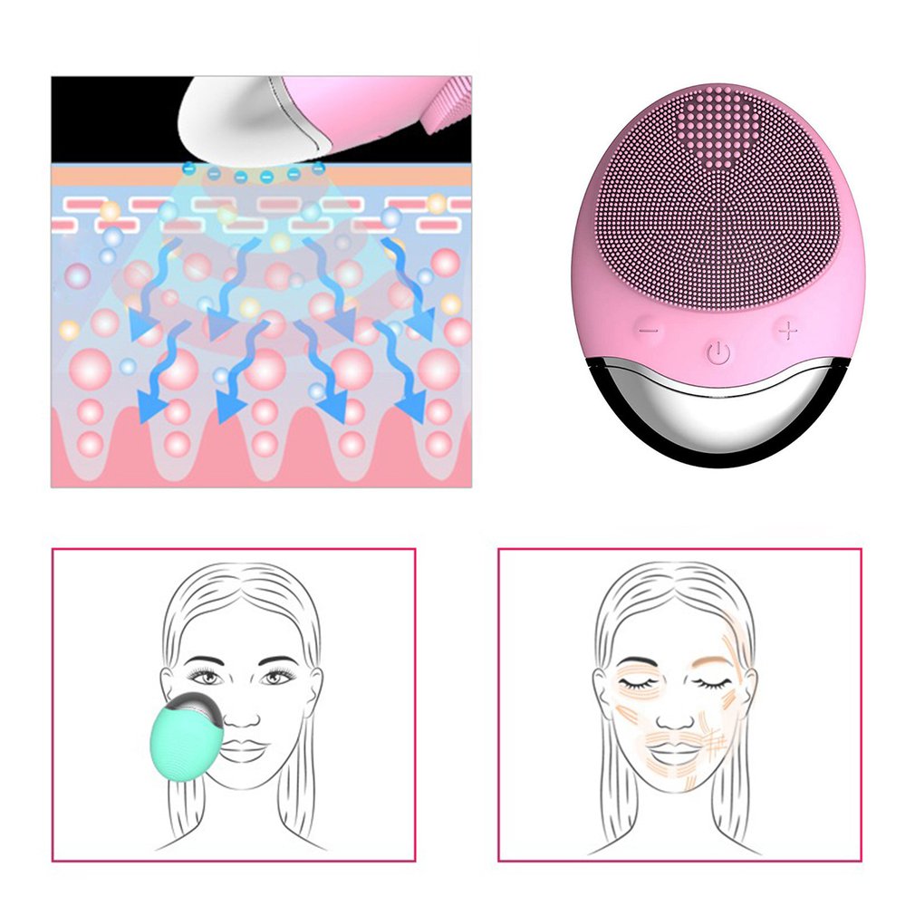 Wireless Silicone Facial Cleansing Massage Brush