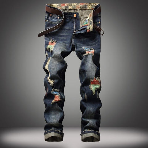 Image of Brooklyn Dark Denim Washed & Repaired Premium Collection