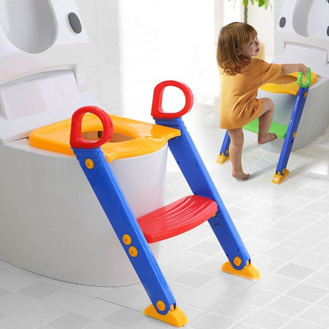 Image of KIDS POTTY TRAINING SEAT WITH STEP STOOL LADDER