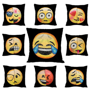 Awesome Changing Face Emoji Sequin Pillow