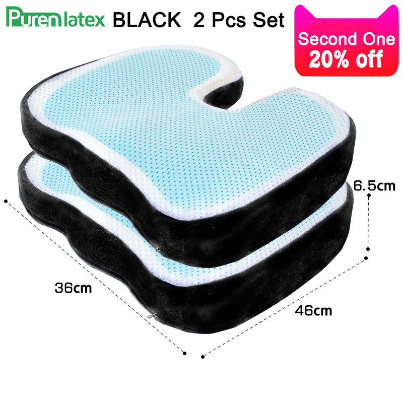 PurenLatex 46*36 U Shape Silicone Gel Cushion Memory Foam Pillow