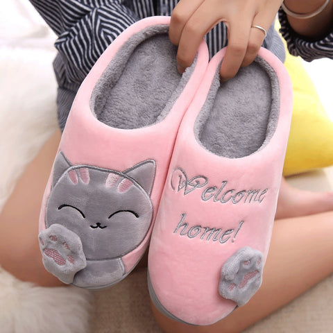 Image of CUTE COZY CAT PAW SLIPPERS