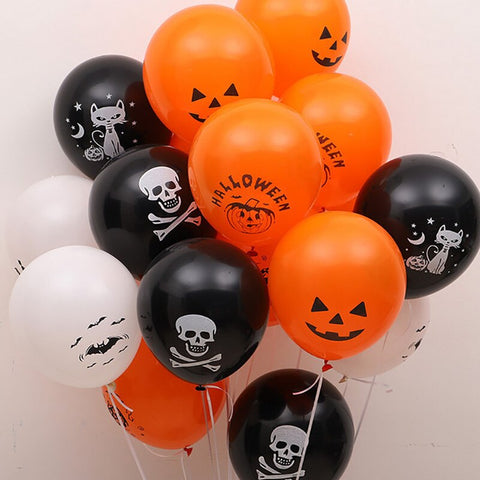 Image of 10pcs/lot Skull Bat Pumpkin Halloween Decor Balloon