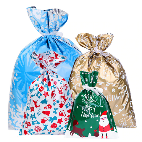 Image of Drawstring Holiday Gift Bags