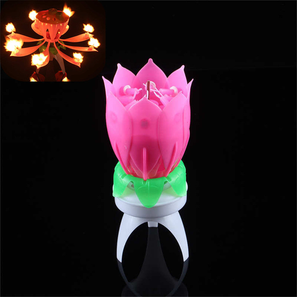 MUSICAL CANDLE LOTUS FLOWER