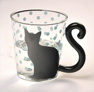 MODERN CAT SILHOUETTE GLASS MUG