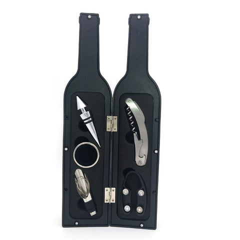 Image of 5 PIECE WINE BOTTLE DELUXE ACCESSORY GIFT SET