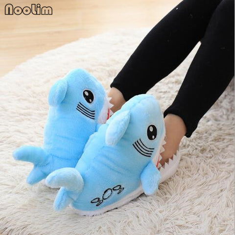 Image of Fuzzy Shark Slippers